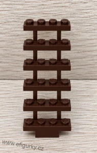 LEGO schodiště 7 × 4 × 6 červenohnědé Reddish Brown 30134